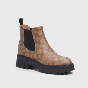 Coach Tan Patterned Ankle Boots